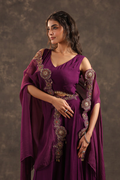 Divider Pant with Heavy Jacket Burgundy