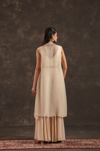 Heavy Jacket + Sharara Pant Ivory