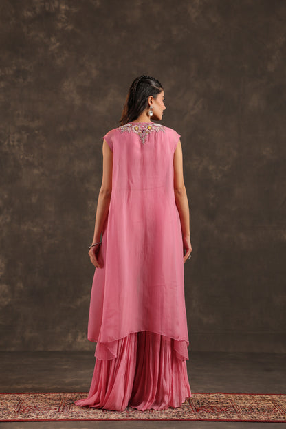 Heavy Jacket + Sharara Pant Light Pink