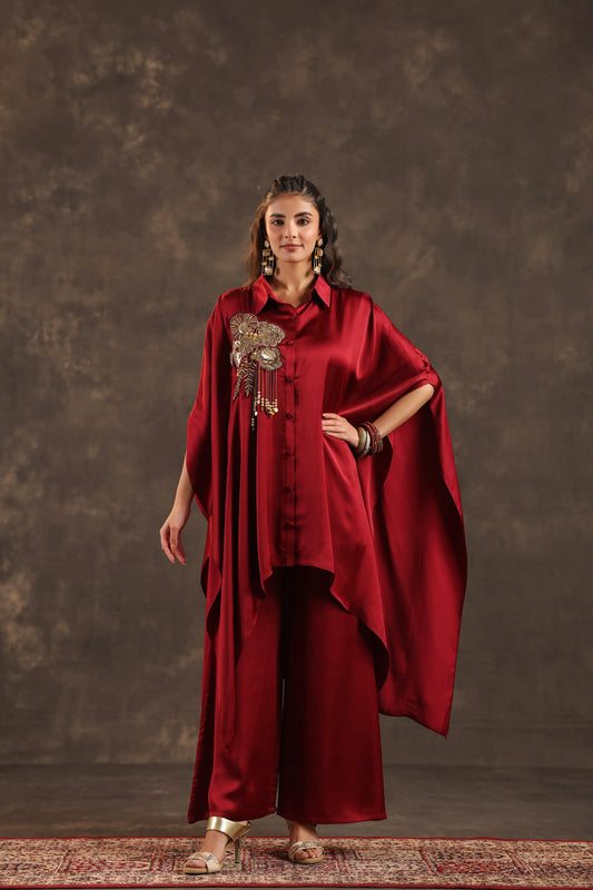 Kaftan Top with Pant Maroon