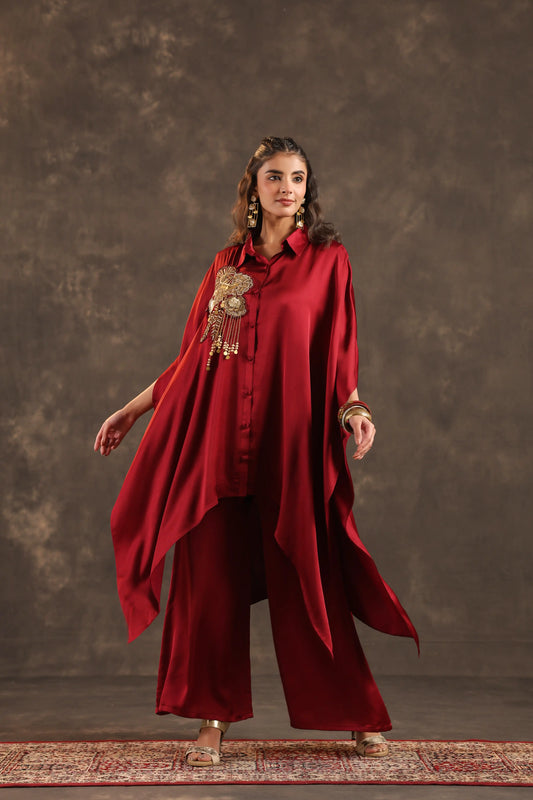 Kaftan Top with Pant Maroon
