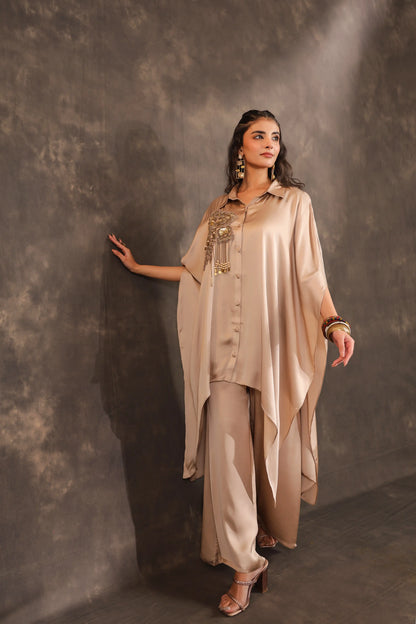 Kaftan Top with Pant Beige