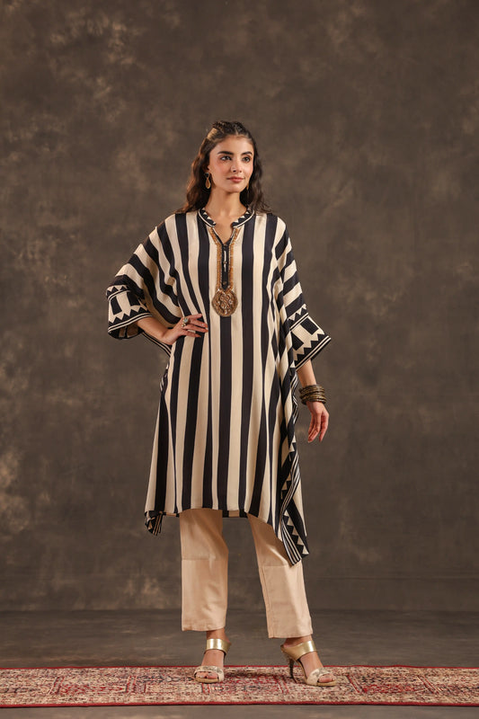 Black & White Stripes Kaftan