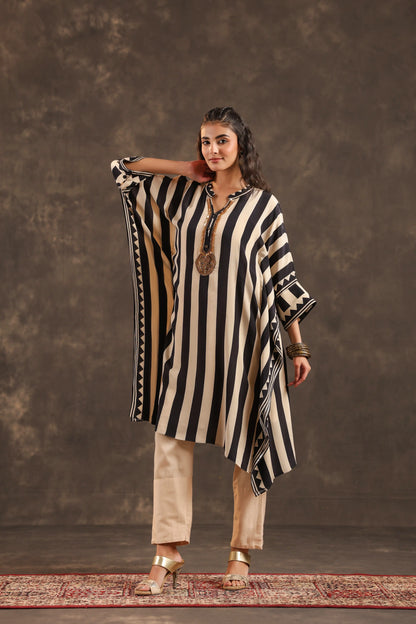 Black & White Stripes Kaftan