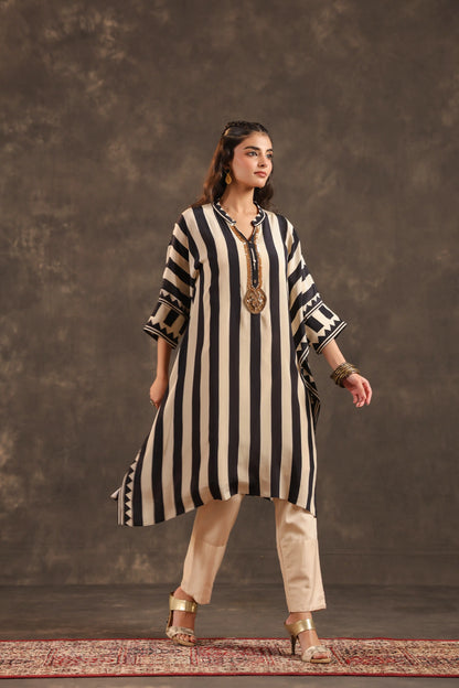 Black & White Stripes Kaftan