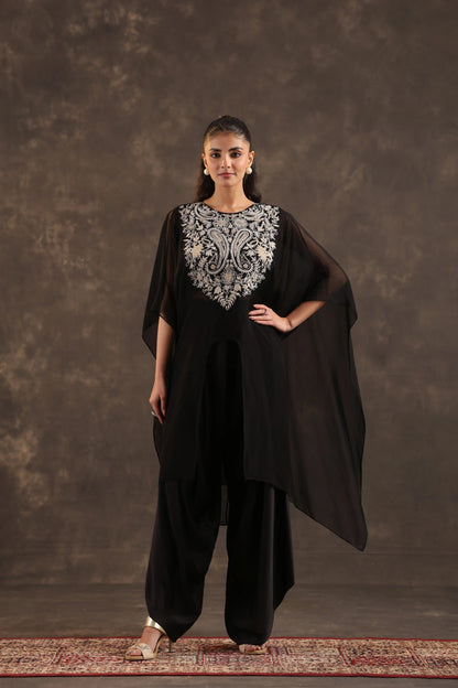 Heavy Embellished Kaftan Set Black
