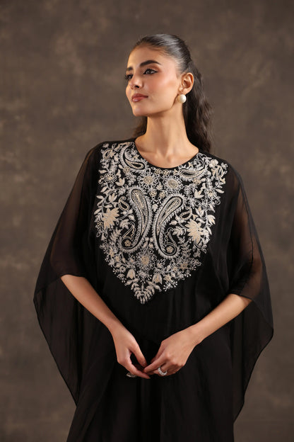 Heavy Embellished Kaftan Set Black