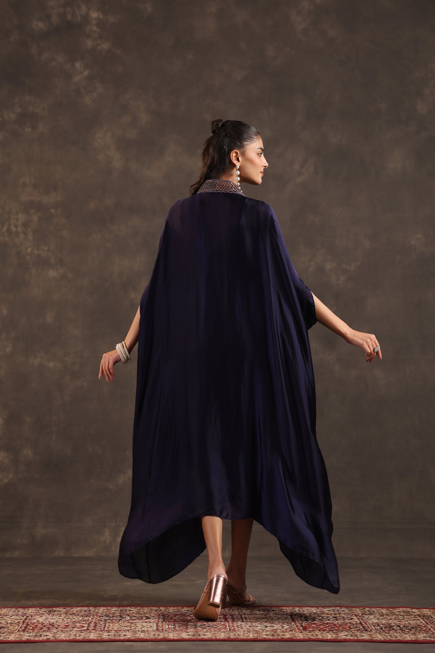 Flayered Kaftan Dress Deep Voilet