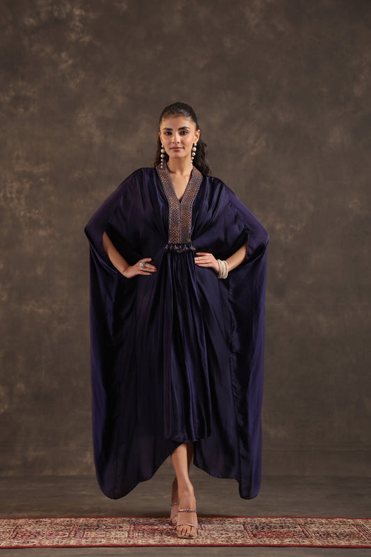 Flayered Kaftan Dress Deep Voilet