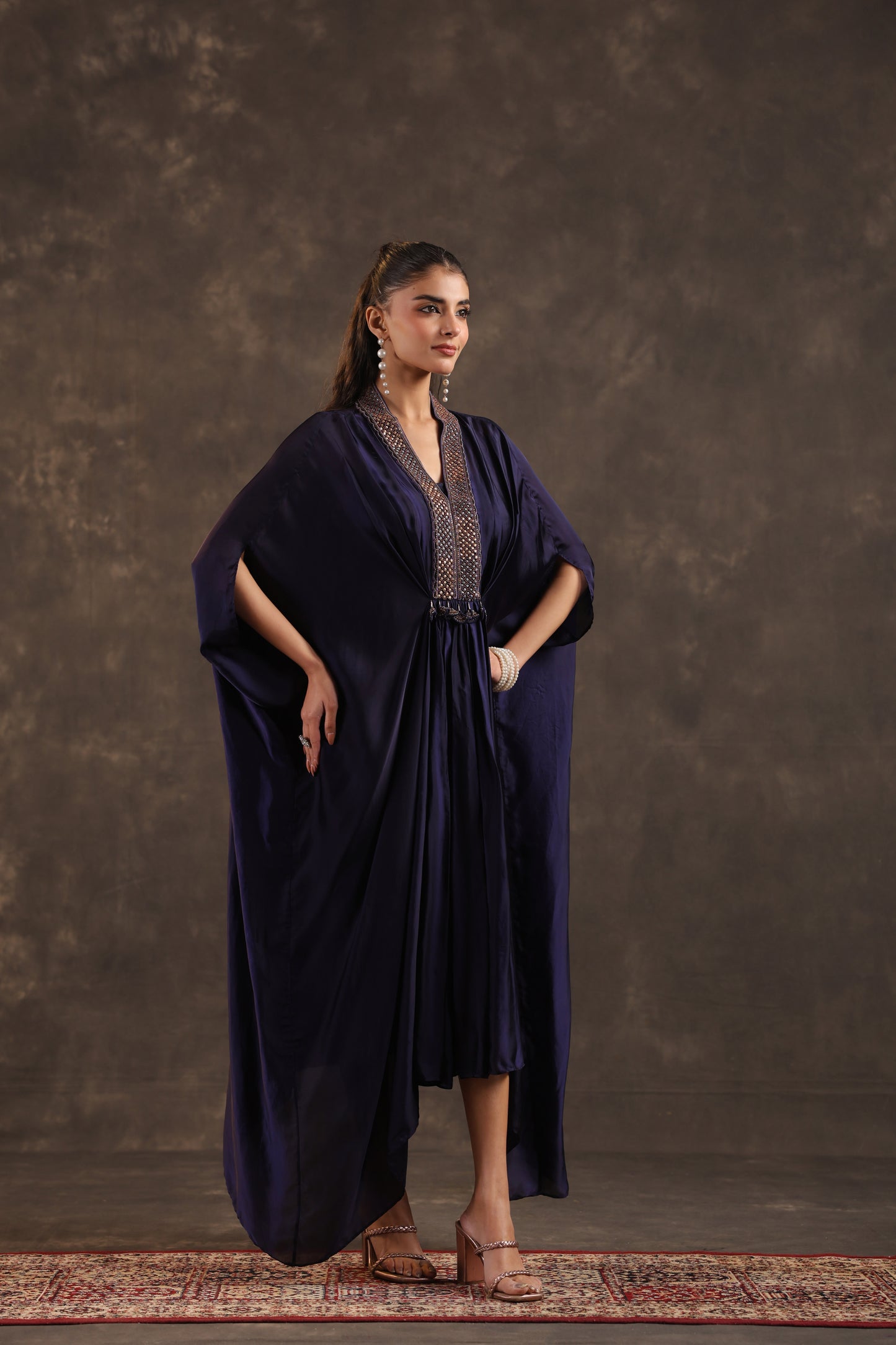 Flayered Kaftan Dress Deep Voilet