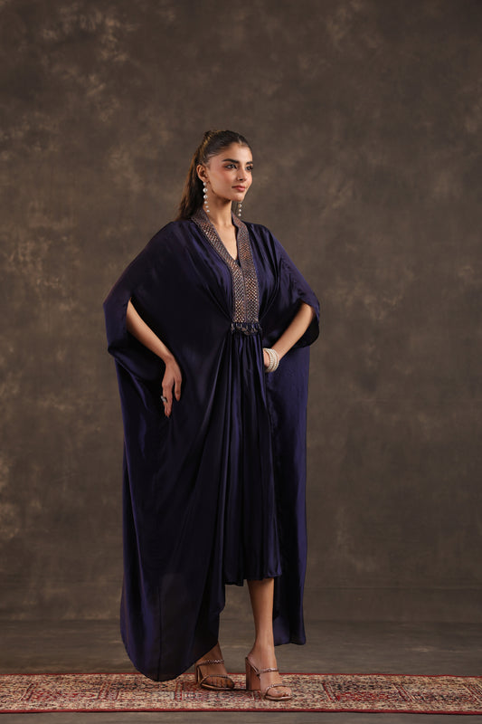 Flayered Kaftan Dress Deep Voilet