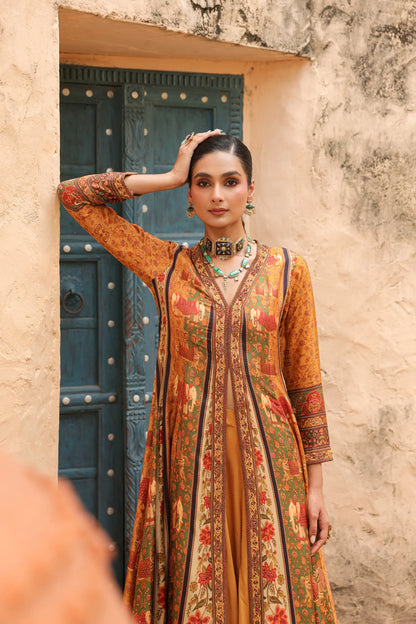 Traditional Print 2 piece Gown
