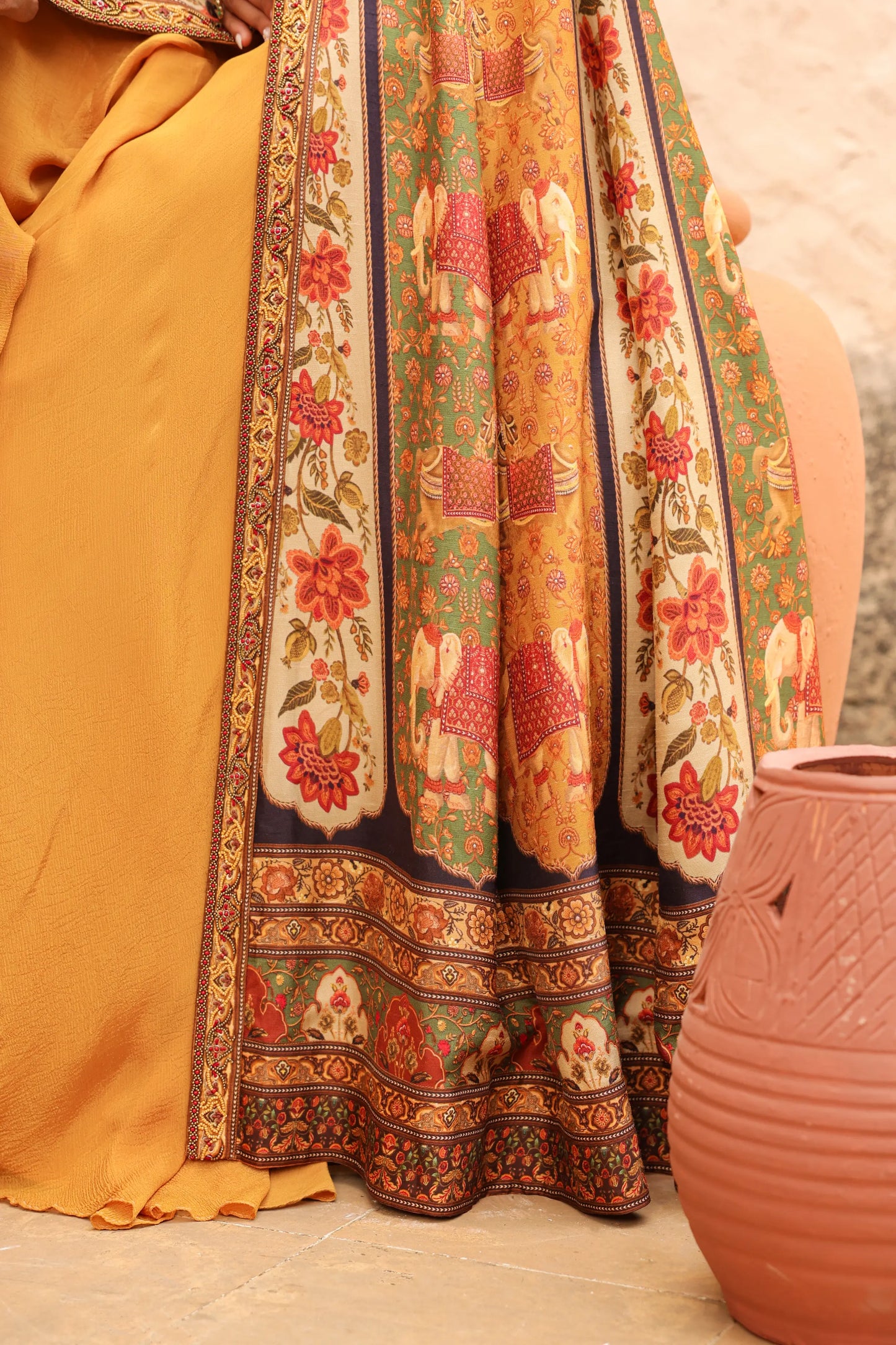 Traditional Print 2 piece Gown
