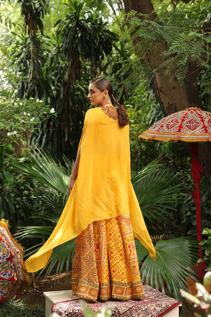 Ethnic Divider Pant with Heacy work Jacket (3 piece)