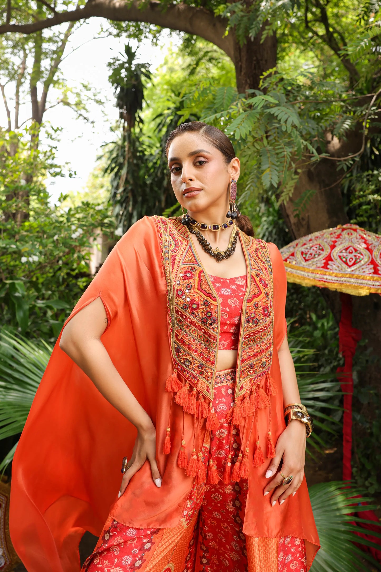 Heavy Jacket with Divider Pant and bustier