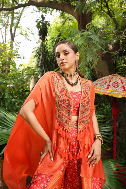Heavy Jacket with Divider Pant and bustier