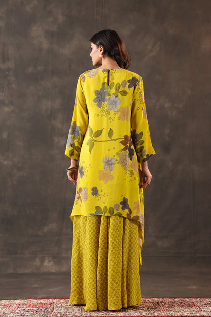 Printed Flayered Top with Flayered Pant