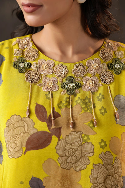 Printed Flayered Top with Flayered Pant