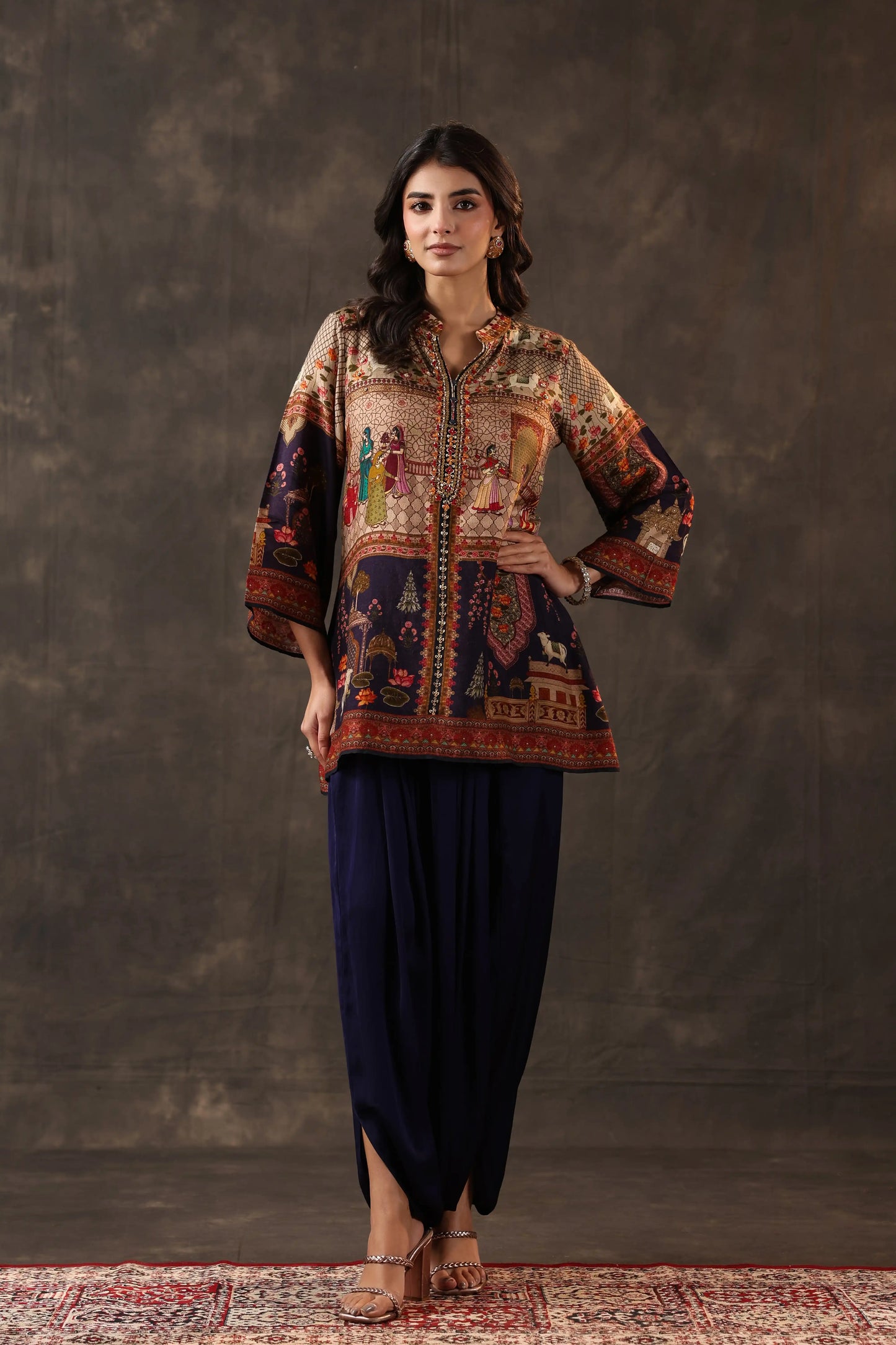 Emblished Top With Harem Pants