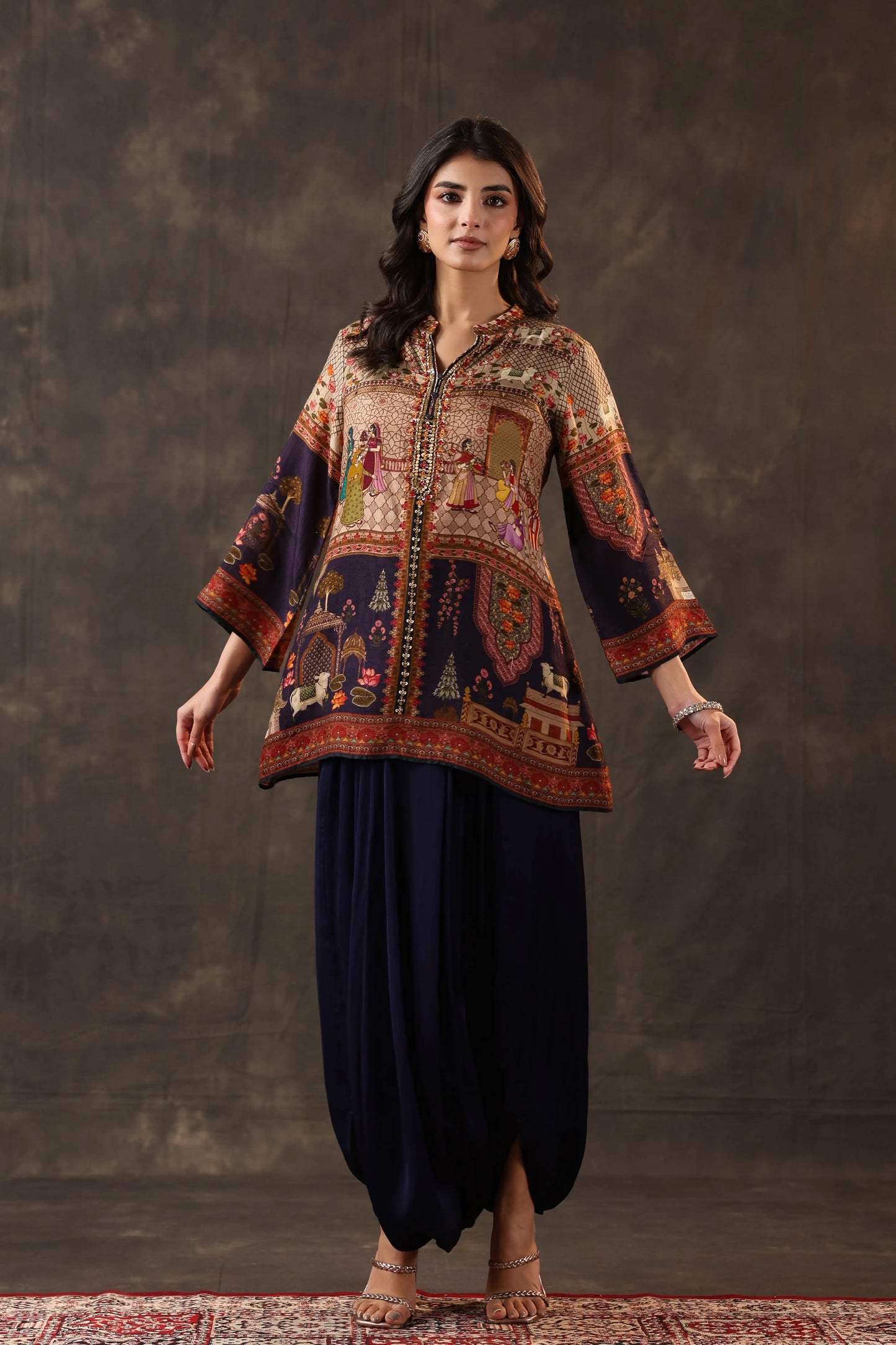 Emblished Top With Harem Pants