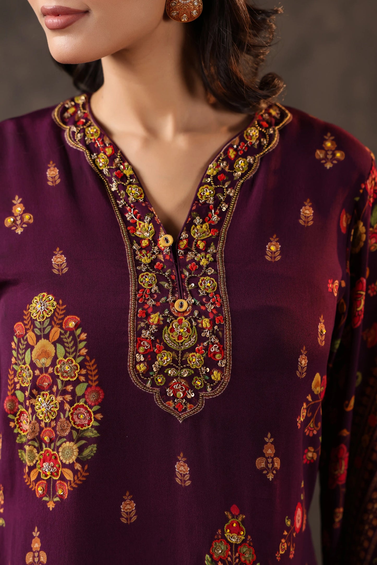 Emblished Top With Harem Pants