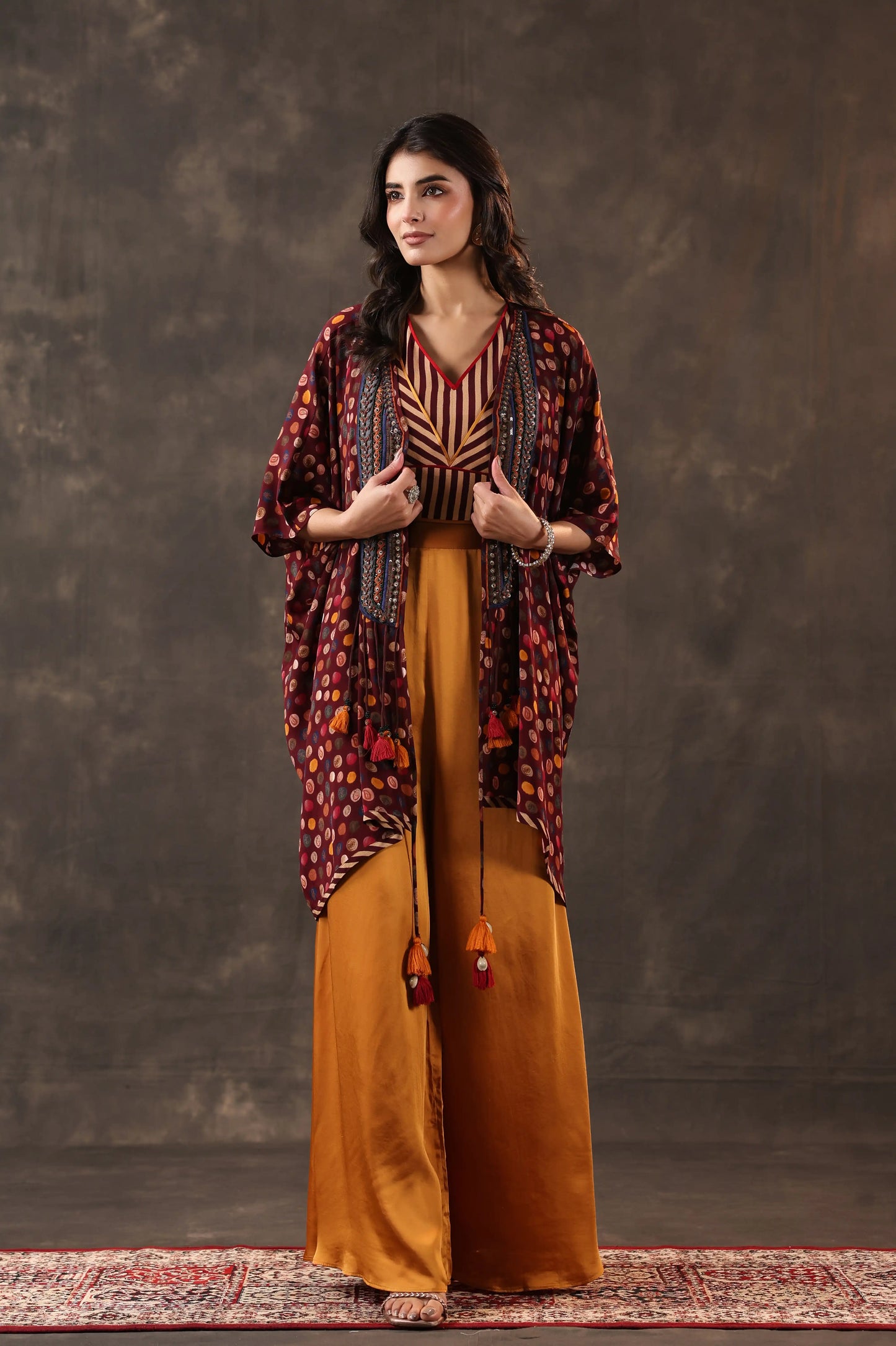 Emblished Jacket Set