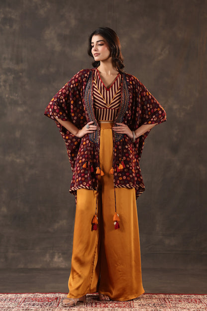 Emblished Jacket Set