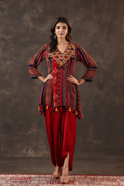 Emblished Top With Harem Pants