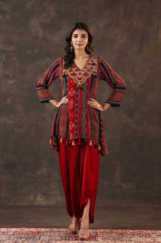 Emblished Top With Harem Pants