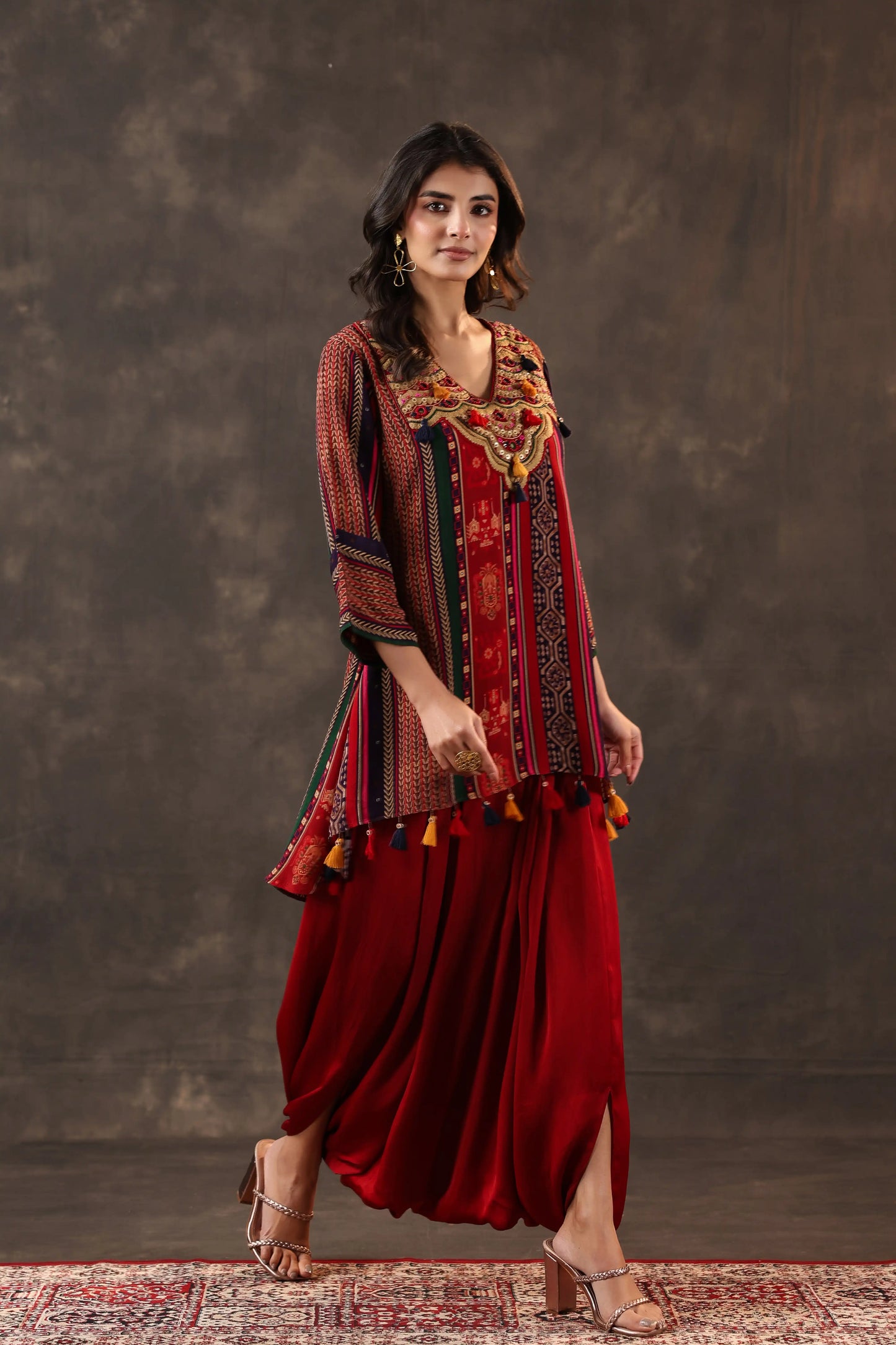 Emblished Top With Harem Pants