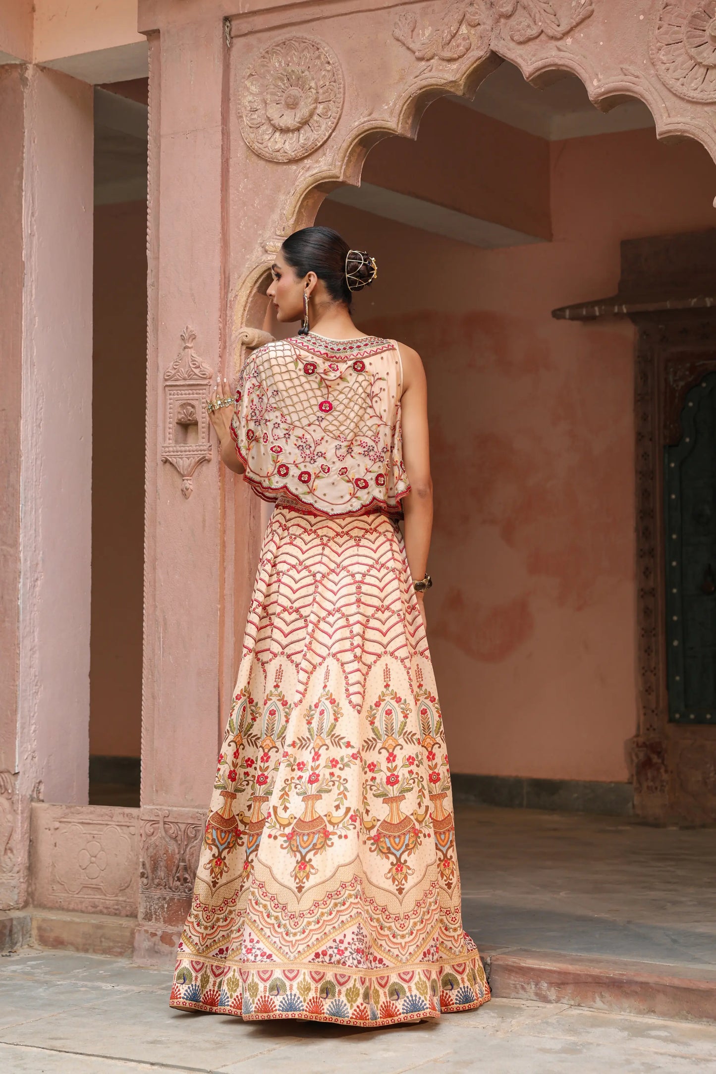 Traditioanl Lehanga with Embroidered Cape