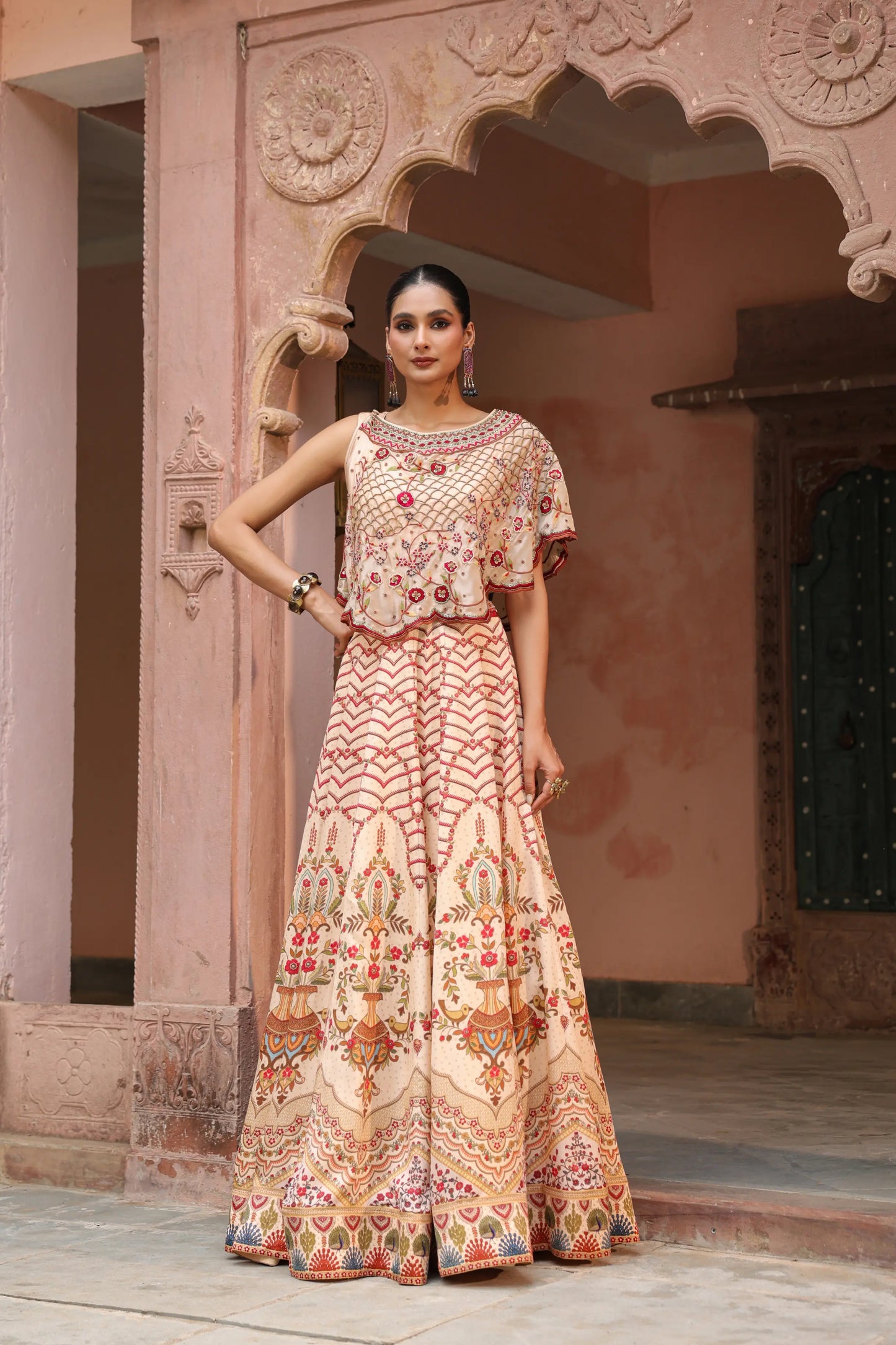 Traditioanl Lehanga with Embroidered Cape