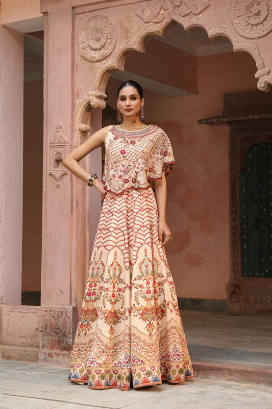Traditioanl Lehanga with Embroidered Cape
