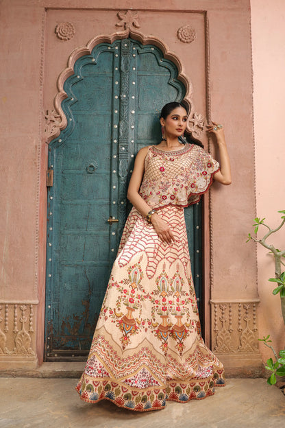 Traditioanl Lehanga with Embroidered Cape