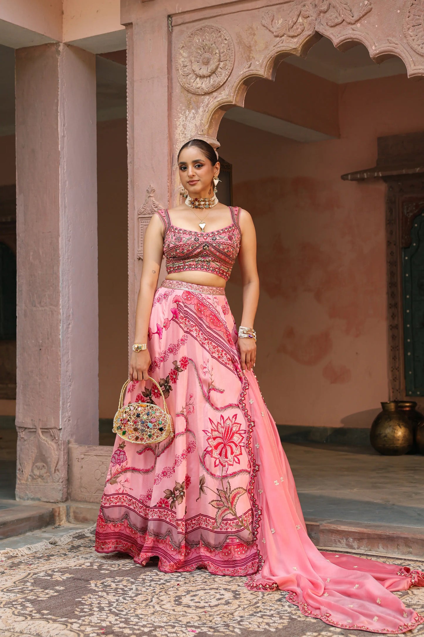 Light Pink Heavy Lehanga with Dupatta
