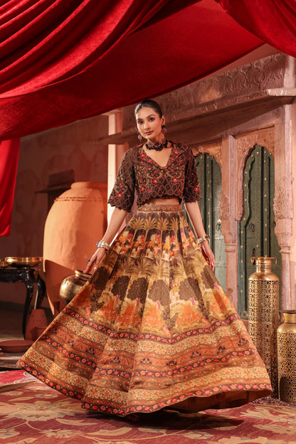 Landscape Lehanga with heavy Jacket Blouse