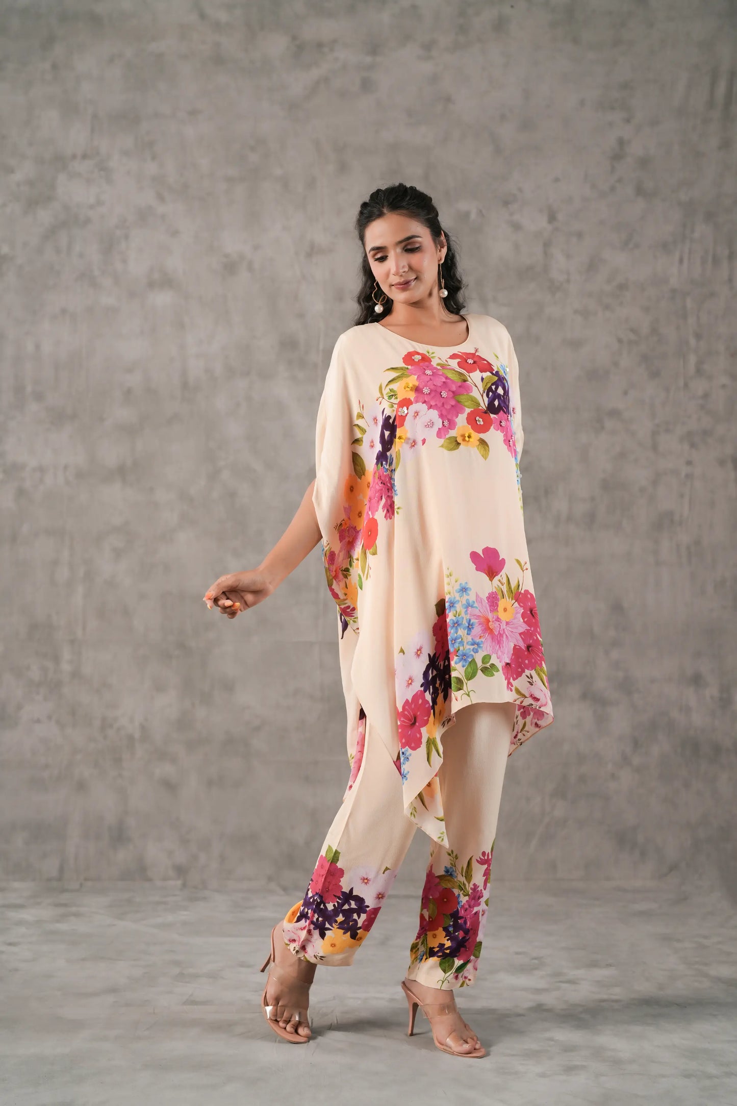 Embroidered Kaftan with Pant