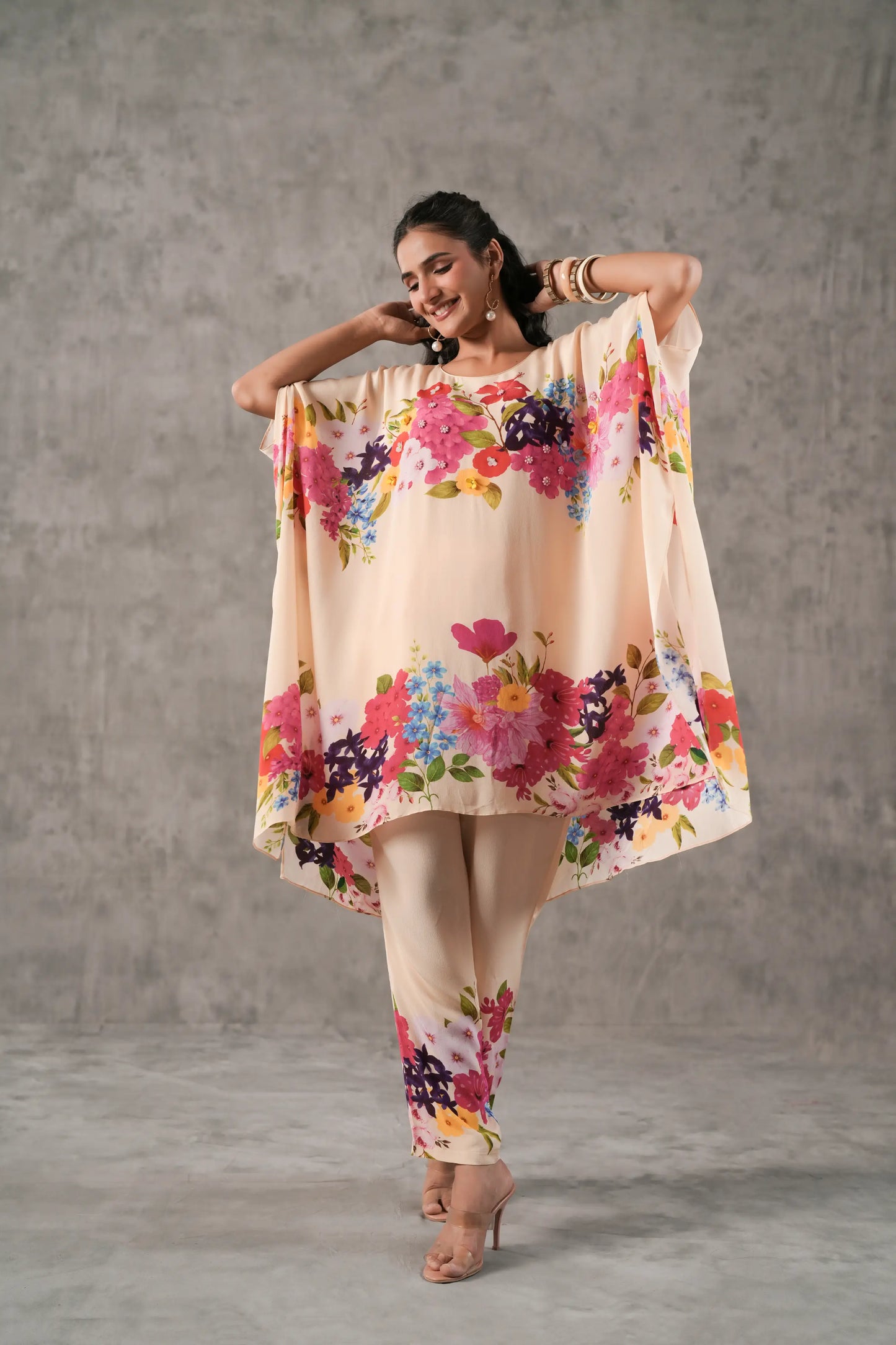 Embroidered Kaftan with Pant