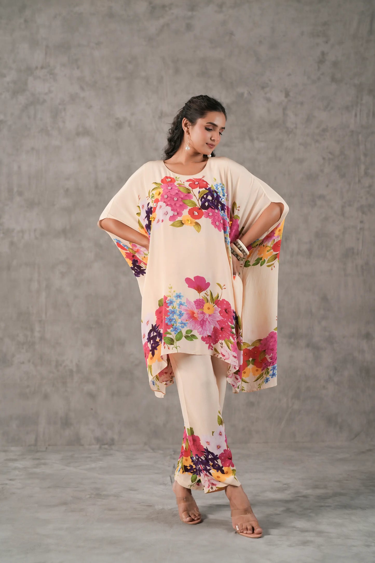 Embroidered Kaftan with Pant