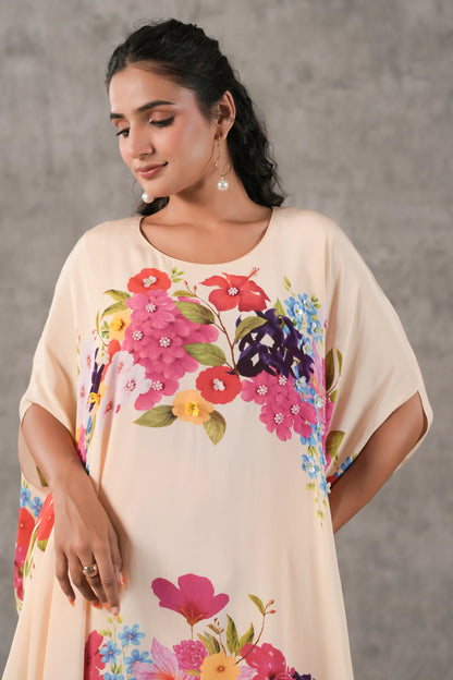 Embroidered Kaftan with Pant