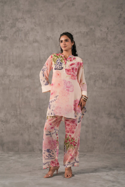 Floral Printed Straight Kurti with Pant
