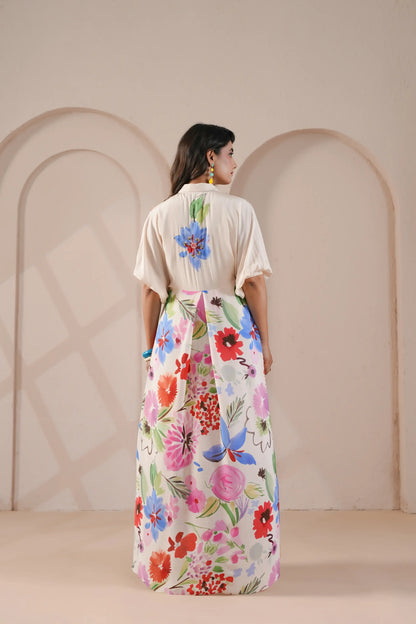hand embellished drape dress