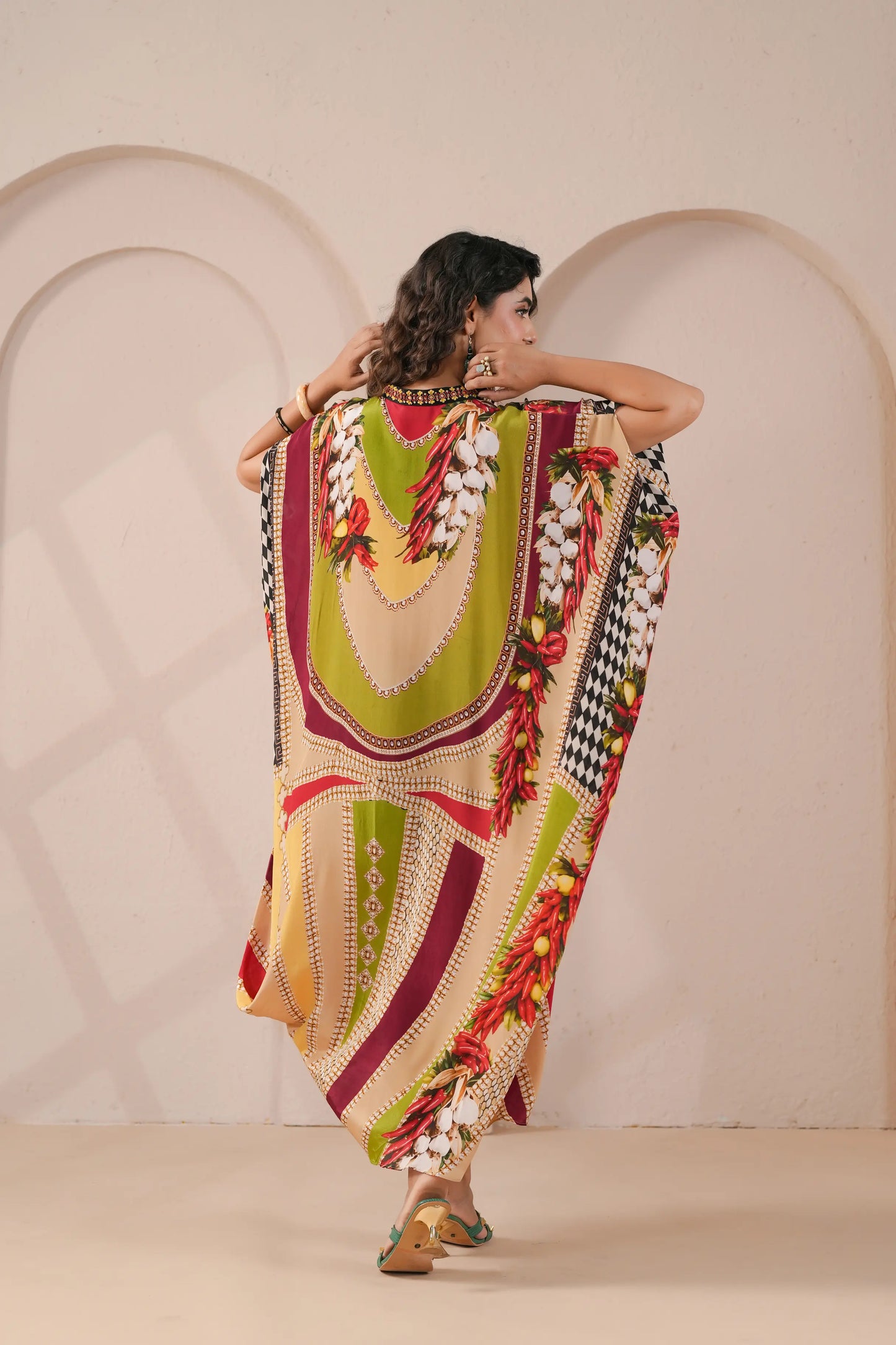 Hand Embrodered Drape Kaftan