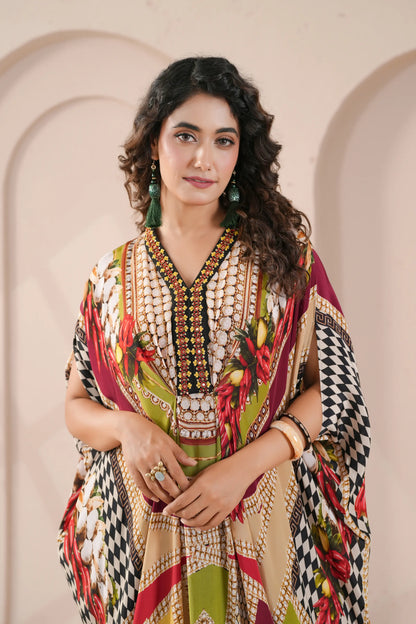 Hand Embrodered Drape Kaftan