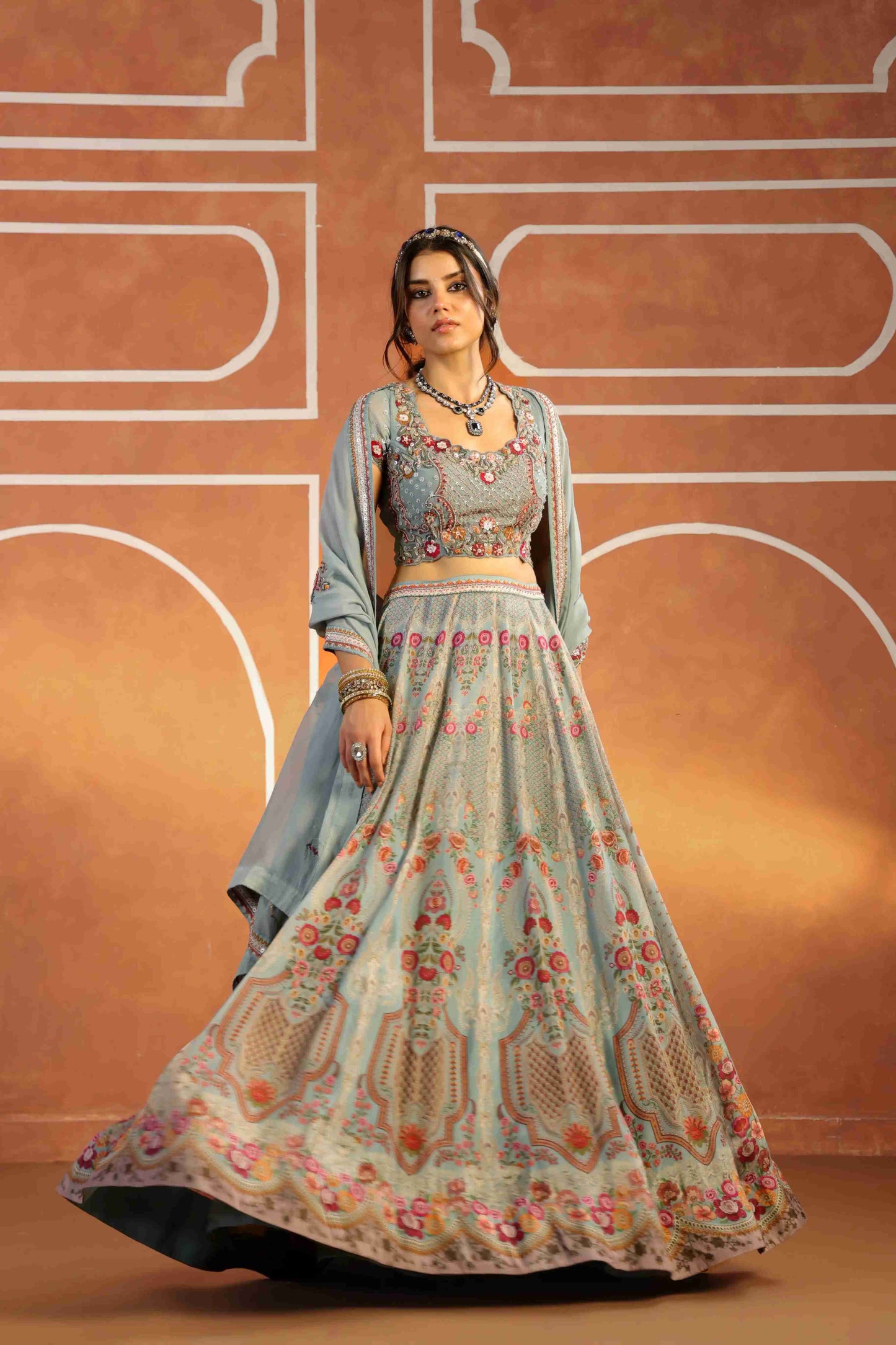 Printed Embellished Lehanga