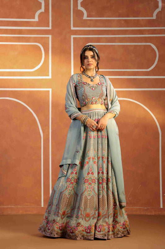 Printed Embellished Lehanga