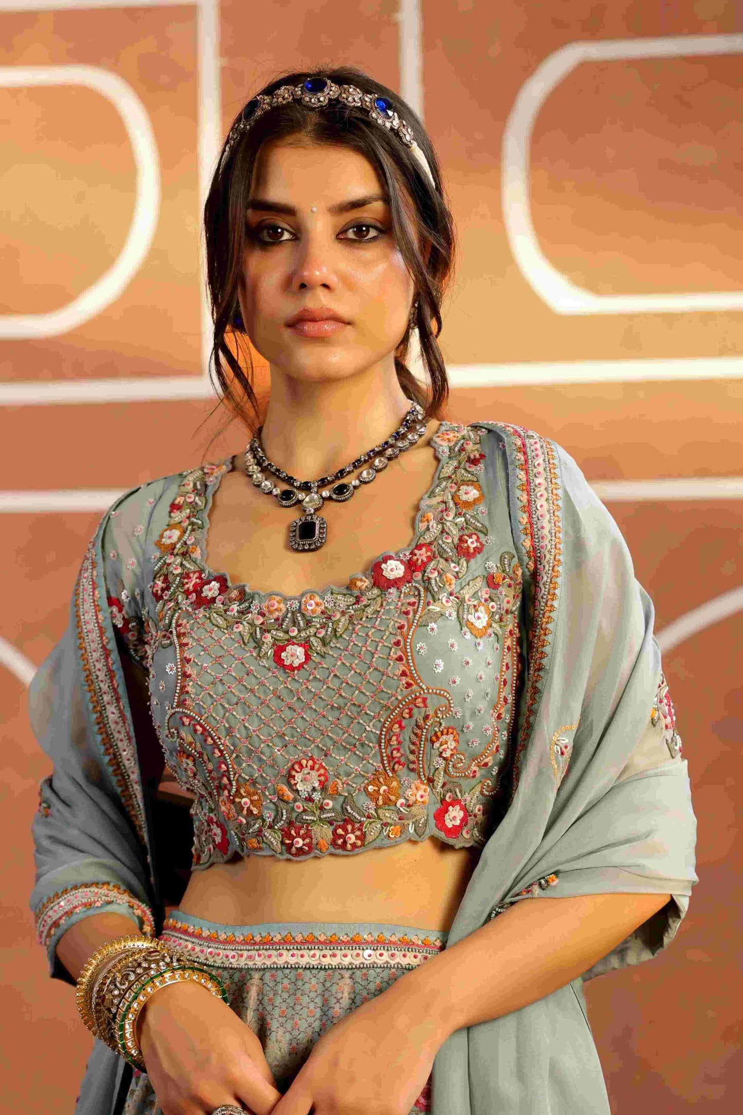 Printed Embellished Lehanga