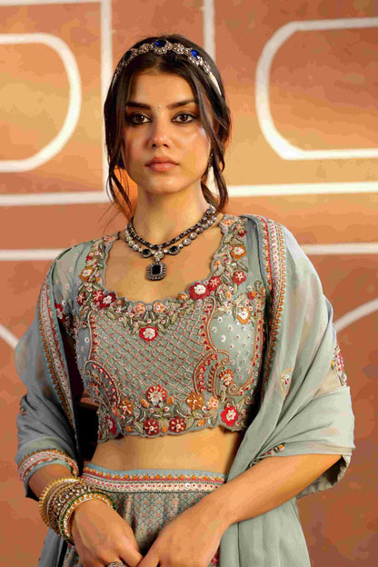 Printed Embellished Lehanga