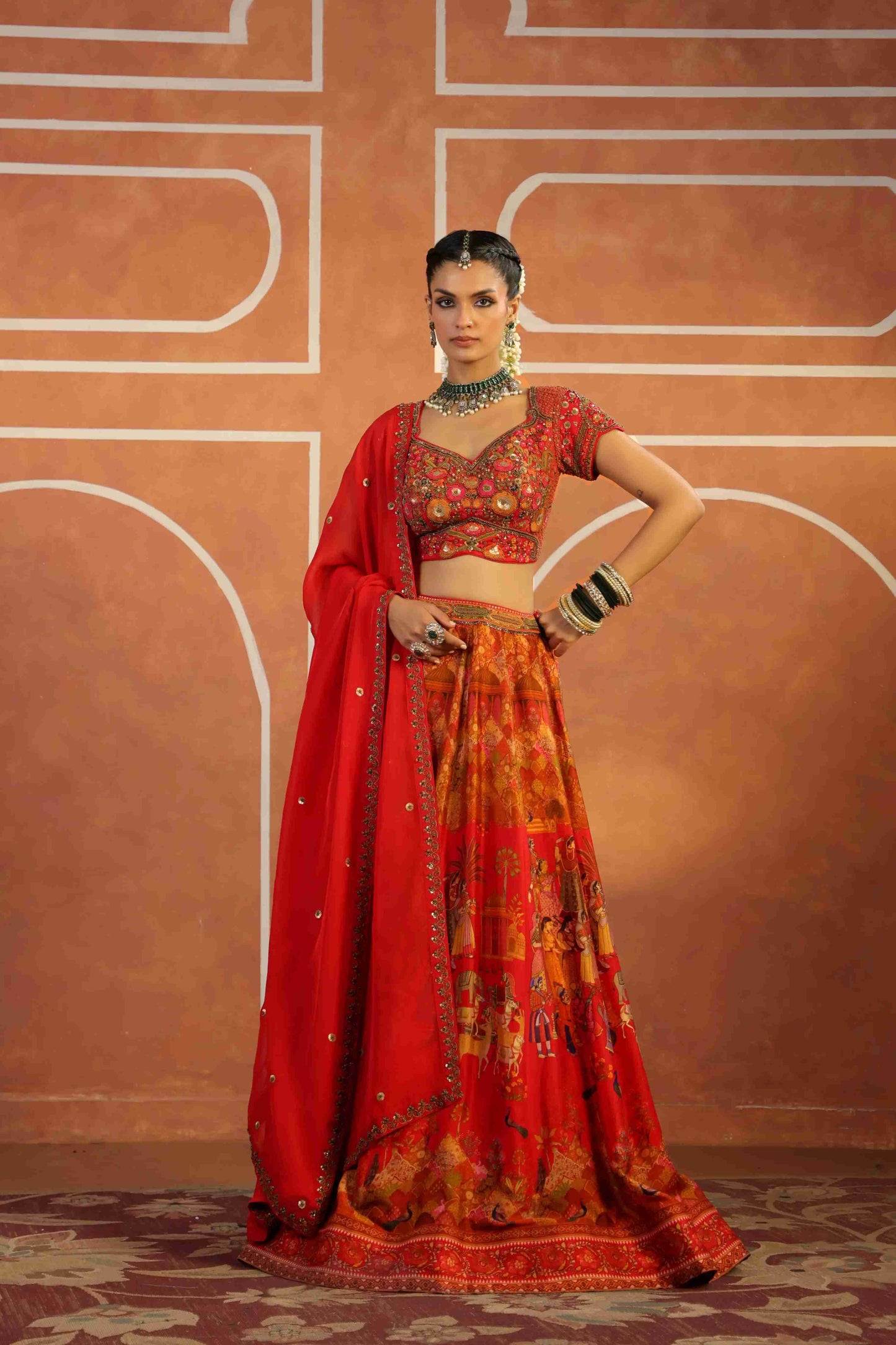 Printed Embellished Lehanga