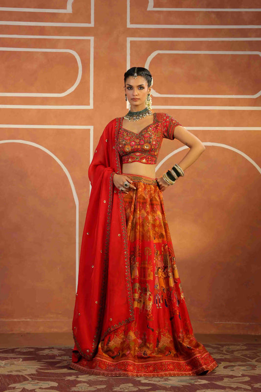 Printed Embellished Lehanga